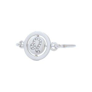 Carolee Leo Zodiac Sign Silver Tone Double Sided Charm Bangle Bracelet
